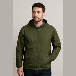 Mountain Club Olive Green Windbreaker Jacket Men Large